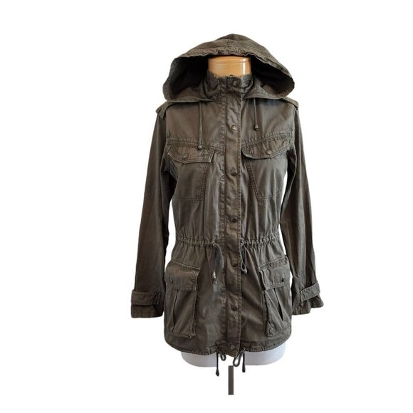 Aritzia Talula Trooper Field Utility Green Moto Hooded Safari Boho Jacket XS - Picture 1 of 12